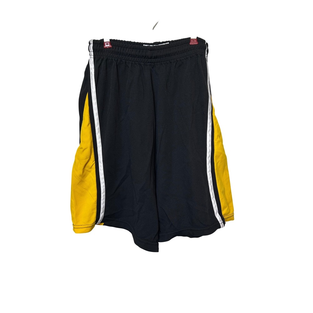 Powers Athletic Shorts Men's Medium Black Yellow‎ Striped USA Workout Beach